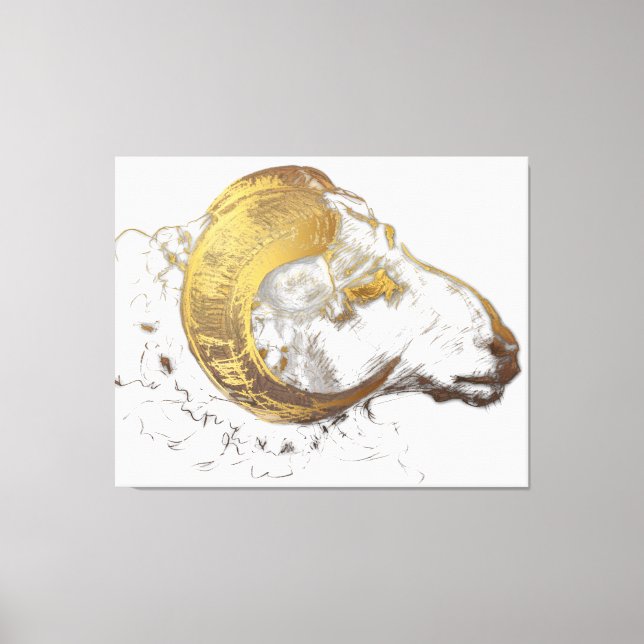 Aries Ram med golden Horns Canvas (Framsida)