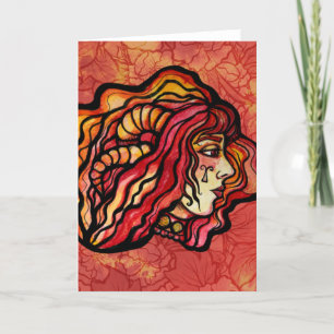 Aries Ram Red Fire Zodiac-födelsegudinna Kort