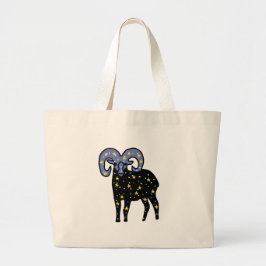 Aries Ram Spirit Tote – Cosmic Zodiac Energy Jumbo Tygkasse