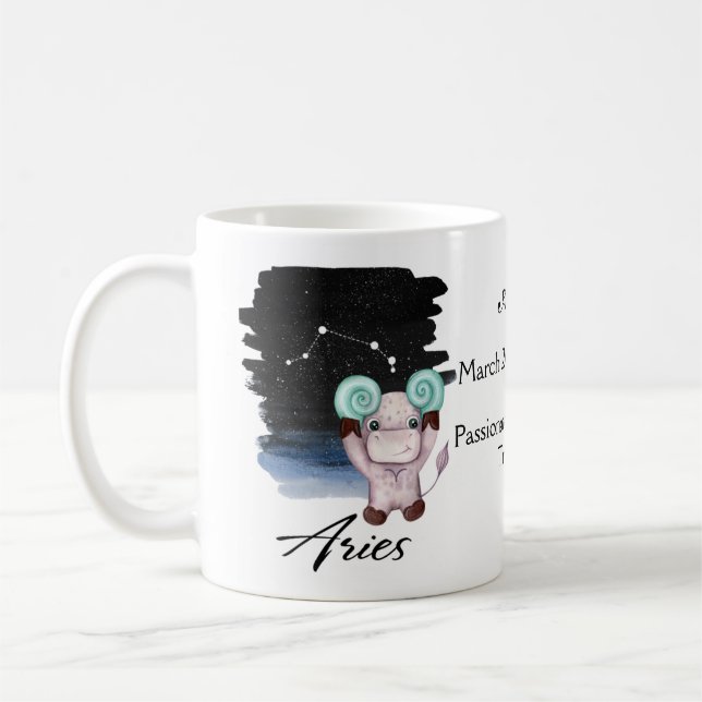 Aries - Ram - Starsign - Zodiac - Horoscope Kaffemugg (Vänster)