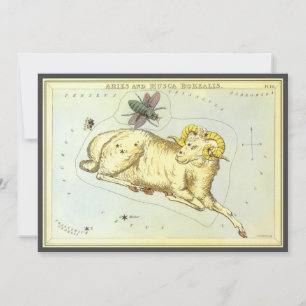 Aries Ram, Vintage Constellation, Uranias Spegel Inbjudningar