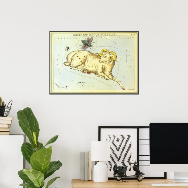 Aries Ram, Vintage Constellation, Uranias Spegel Poster (Hemmakontoret)