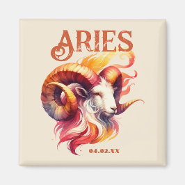 Aries Ram Watercolor Zodiac-tecken Anpassningsbar  Magnet