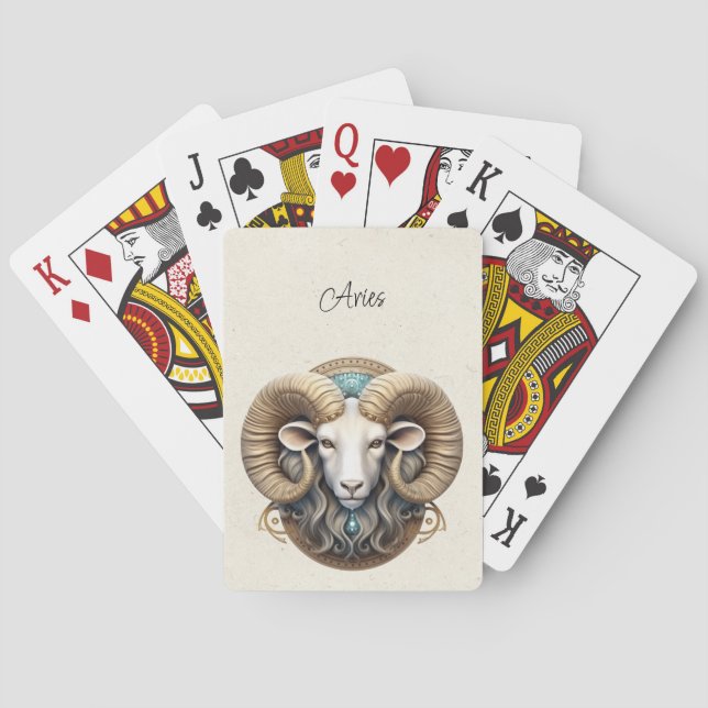 Aries Ram Zodiac Minimalist Casinokort (Baksidan)