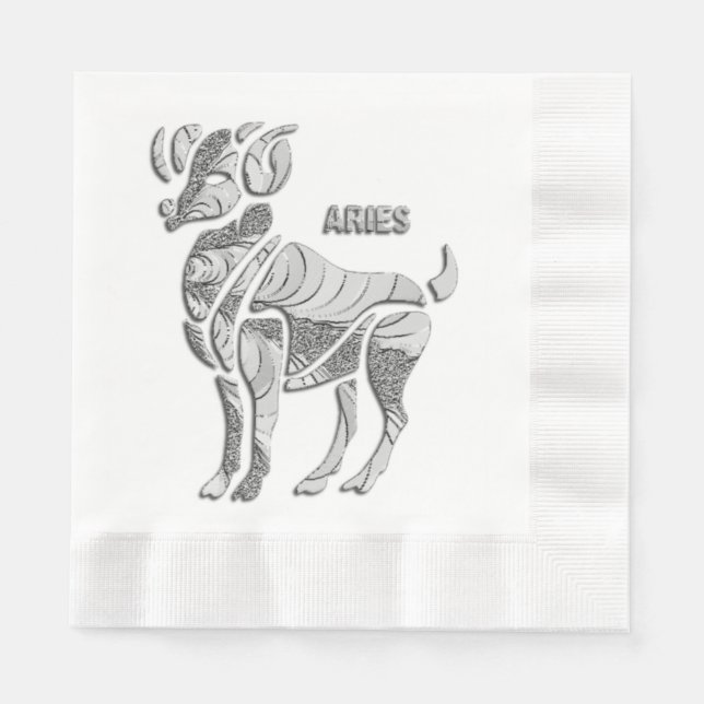 Aries Ram Zodiac Pappersservett (Framsidan)
