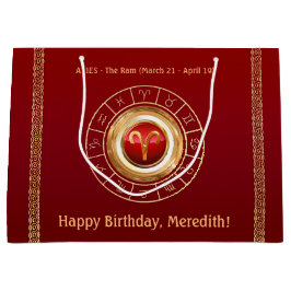 Aries - Ram Zodiac Sign Large Gift Bag