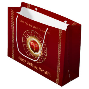 Aries - Ram Zodiac Sign Large Gift Bag