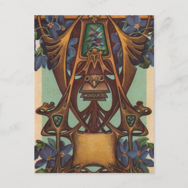 Aries Ram - Zodiac Vykort (Framsida)