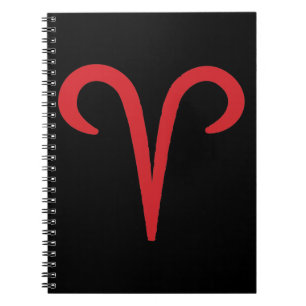 ARIES Red Astrology Zodiac Martydag Anteckningsbok