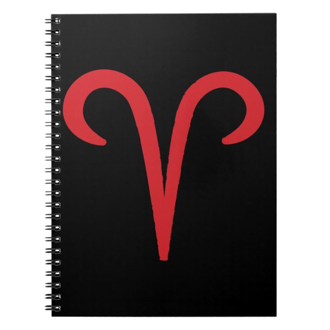 ARIES Red Astrology Zodiac Martydag Anteckningsbok (Framsidan)