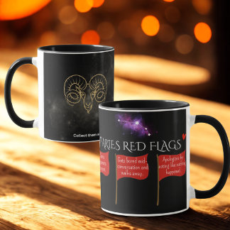 Aries Red Flaggor Astrology Mugg | Funny Zodiac Gi