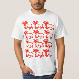 Aries Red Outline Ram T‑Shirt – Bold Aries Energy  T Shirt