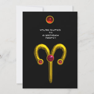 ARIES RUBY, bright gult black red Inbjudningar