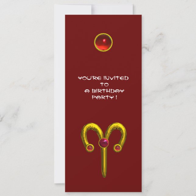 ARIES RUBY, bright gult red Inbjudningar (Framsida)