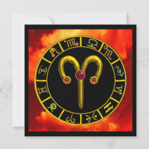 ARIES RUBY-cirkel,ljusröd orange i gult svart Meddelande