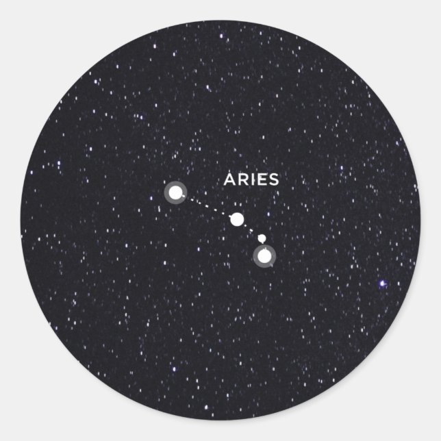 Aries Runt Klistermärke (Framsida)