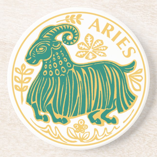 Aries Sign på Zodiac på en Underlägg (Framsidan)