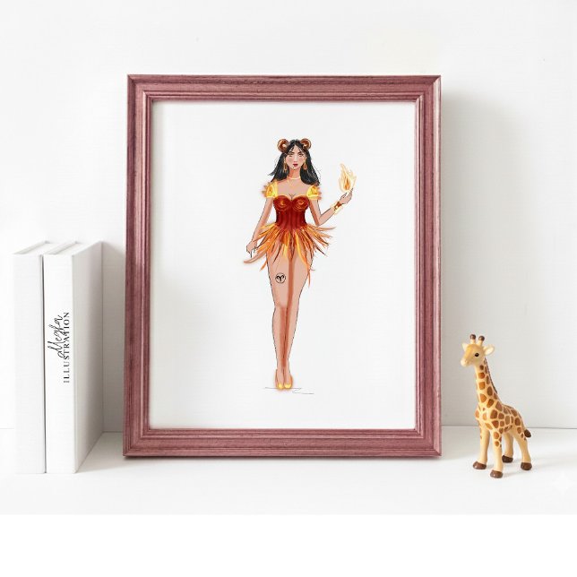 Aries Star Sign Wall Art, Minimalist Zodiac Poster (Skapare uppladdad)