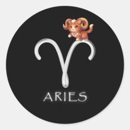 Aries Sticker Runt Klistermärke