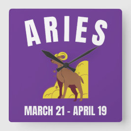 Aries stjärntecken T-Shirt Fyrkantig Klocka
