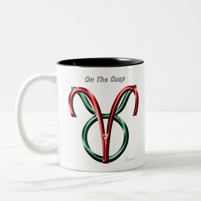 Aries Taurus på CMS Astrology Zodiac-tecken Två-Tonad Mugg (Vänster)