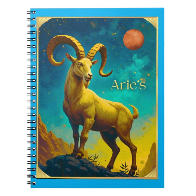 Aries the Ram Zodiac Sign Anteckningsbok (Framsidan)