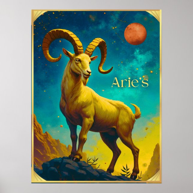 Aries the Ram Zodiac Sign Poster (Framsidan)