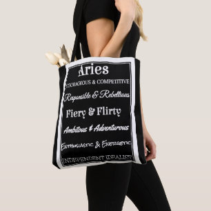 Aries Traits Black & White Tygkasse