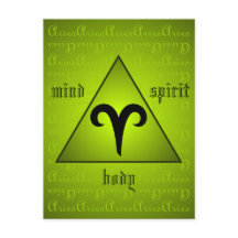 Aries Triangle Mind Body Spirit Holisitic Grönt