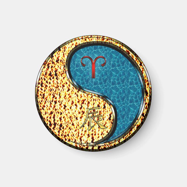 Aries & Vatten Dragon Magnet (Framsidan)