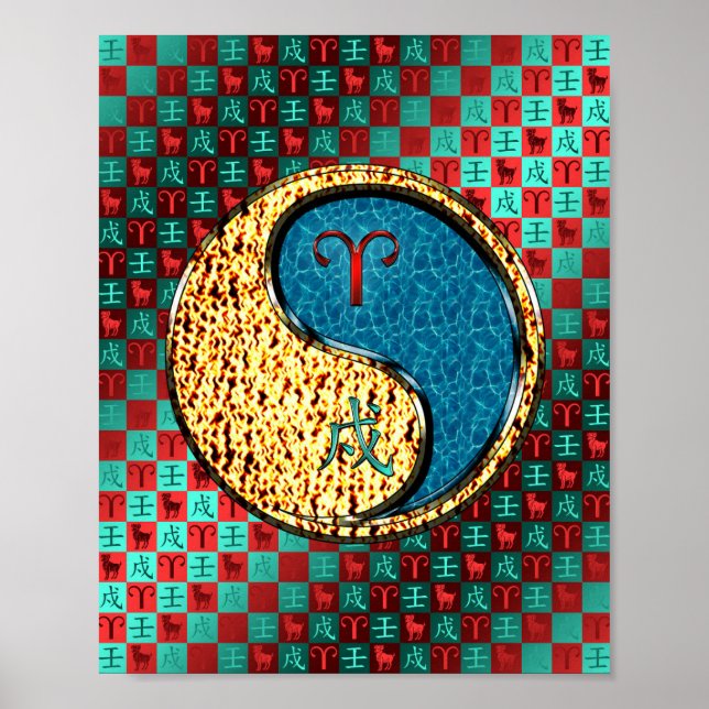 Aries & Vatten Hund Poster (Framsidan)