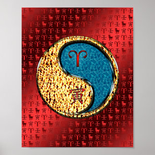 Aries & Vatten Tiger Poster