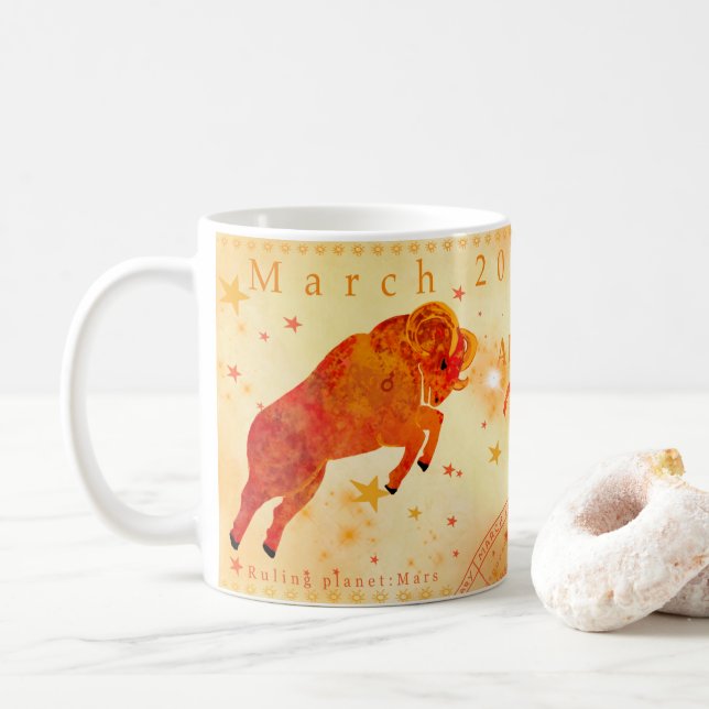 Aries vintage zodiac kaffemugg (Med munk)