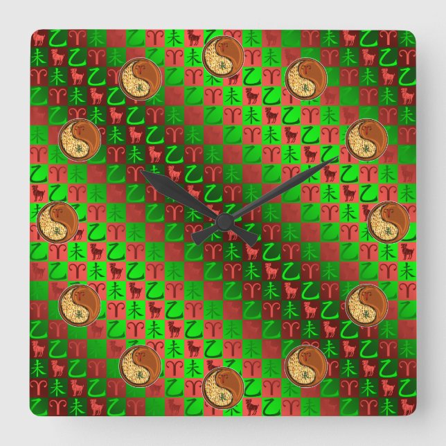 Aries & Wood Goat Fyrkantig Klocka (Framsida)