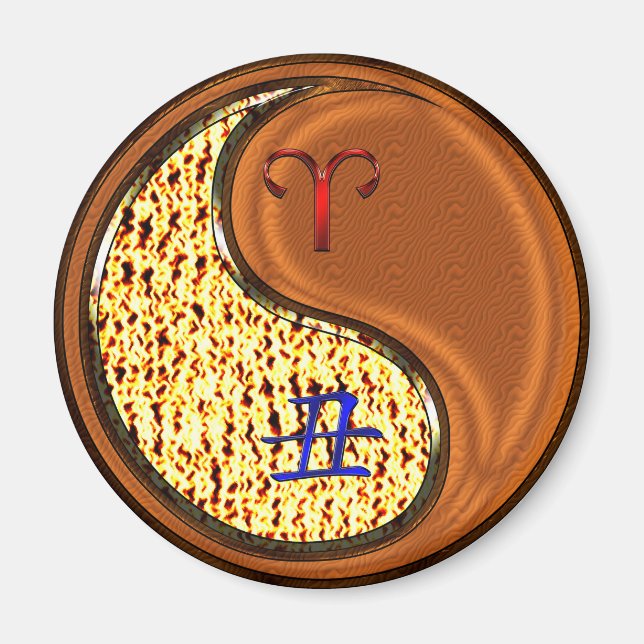 Aries & Wood Ox Magnet (Framsidan)