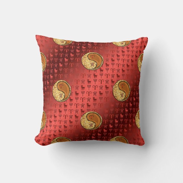 Aries & Wood Tiger Throw Pillow Kudde (Framsida)