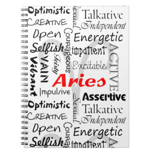 Aries Zodiac Astrology Horoscope Traits Collage Anteckningsbok