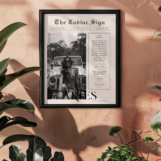 Aries | Zodiac Astrology Photo Newspaper Poster (Skapare uppladdad)