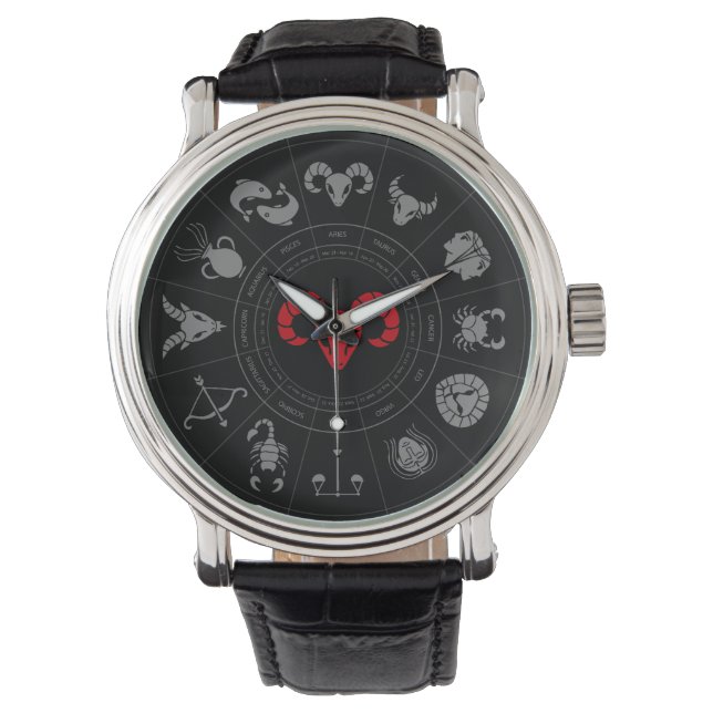 Aries Zodiac Birthday Gift Armbandsur (Framsida)