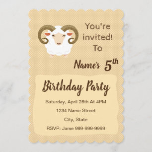 Aries Zodiac Birthday Inbjudan