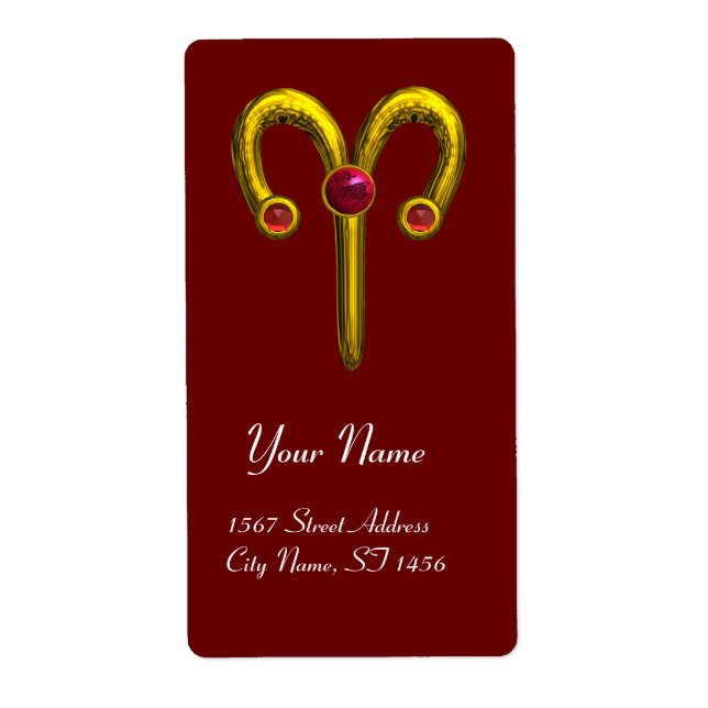 ARIES ZODIAC BIRTHDAY Red Ruby Fraktsedel (Framsidan)