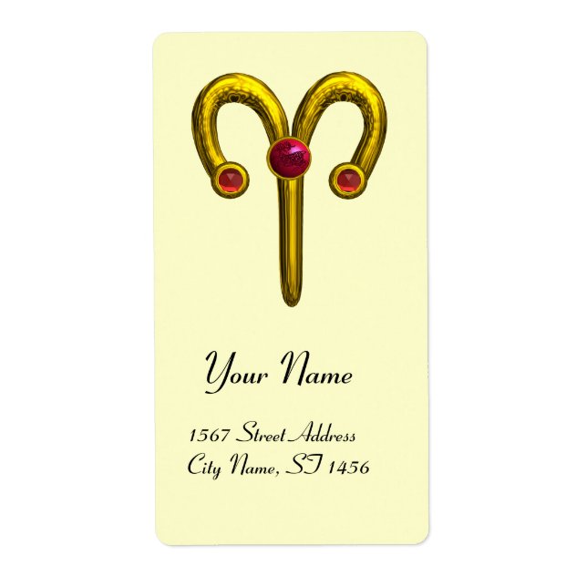 ARIES ZODIAC BIRTHDAY Red Ruby Fraktsedel (Framsidan)