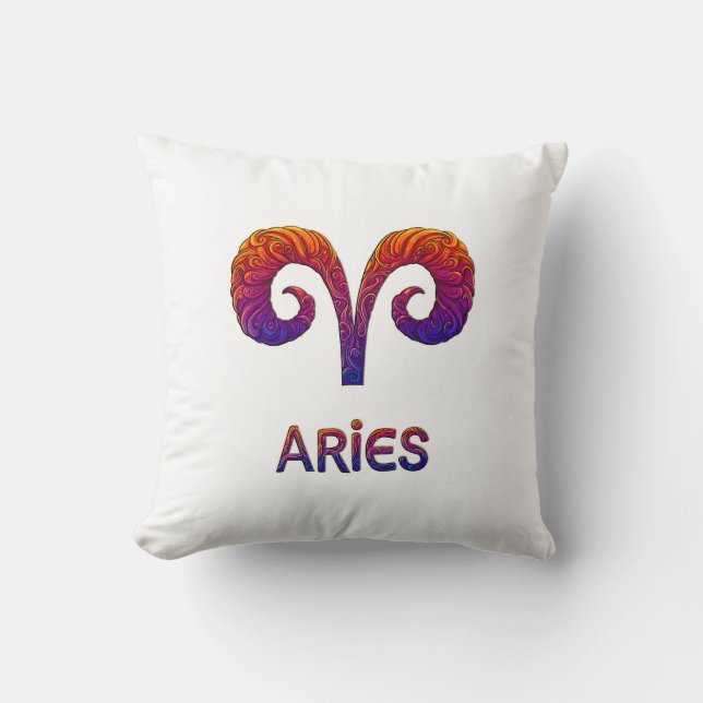 Aries Zodiac / Cojín Símbolo de Aries Kudde (Framsida)
