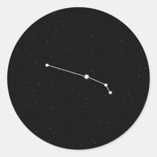 Aries Zodiac Constellation Modern Black & White Runt Klistermärke