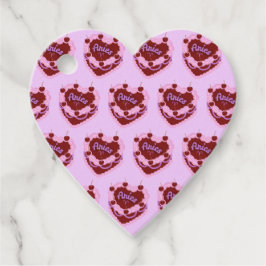 Aries Zodiac Coquette Heart Birthday Cake Gåvor Etiketter