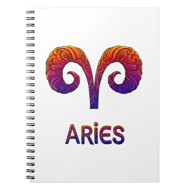 Aries Zodiac / Cuaderno Símbolo de Aries Anteckningsbok (Framsidan)