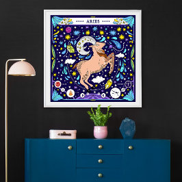 Aries: Zodiac "Fiery Determination" Poster