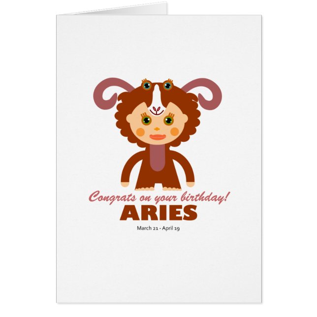 Aries Zodiac för barn Hälsningskort (Framsidan)