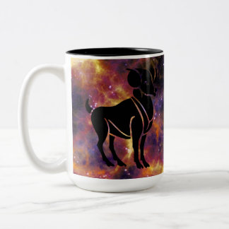 Aries Zodiac Galaxy Silhouette – Astrology Horosco Två-Tonad Mugg