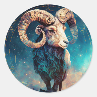 Aries Zodiac Graphic Runt Klistermärke